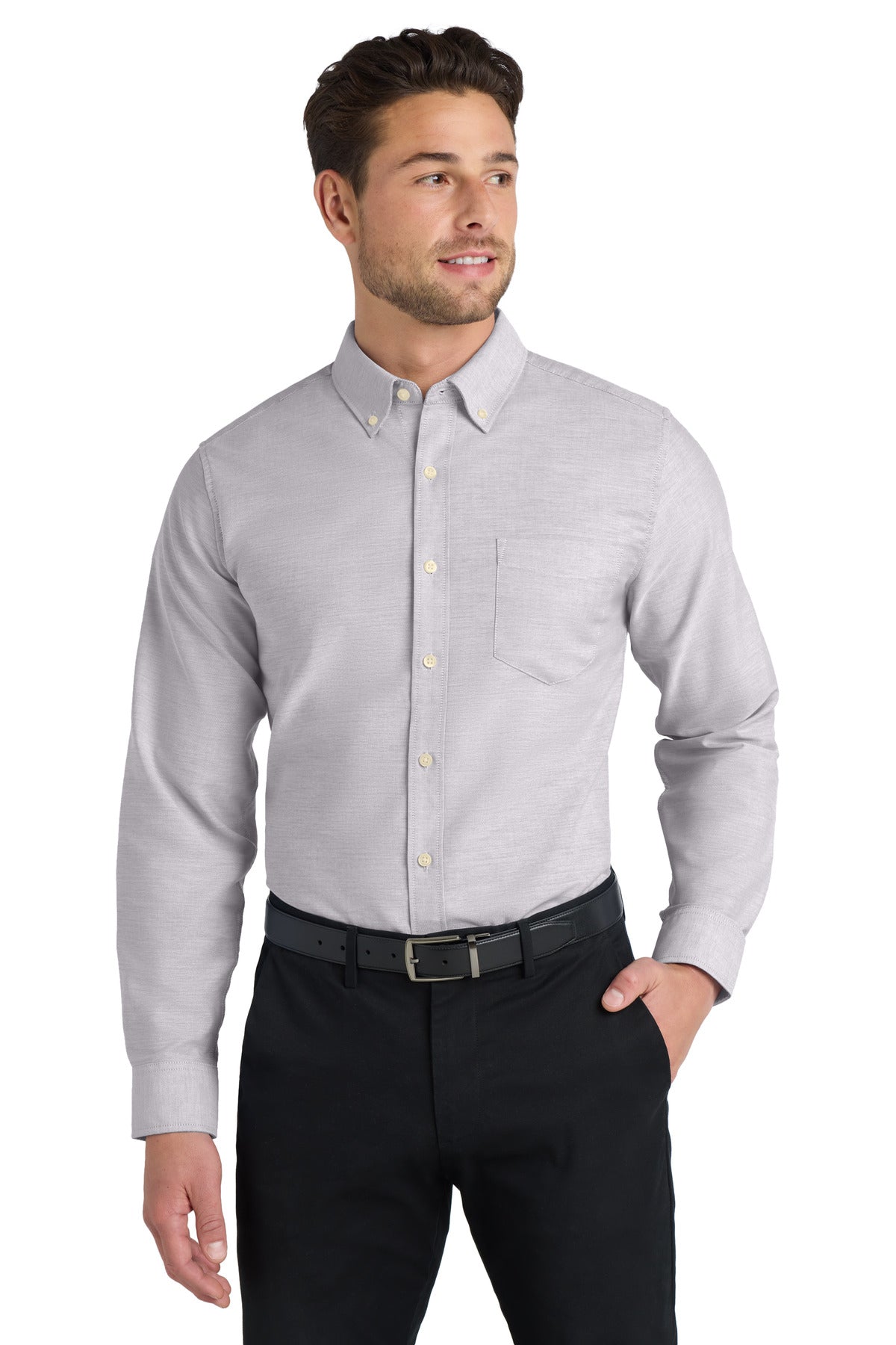 Port Authority SuperPro Oxford Shirt. S658 - Gusty Grey