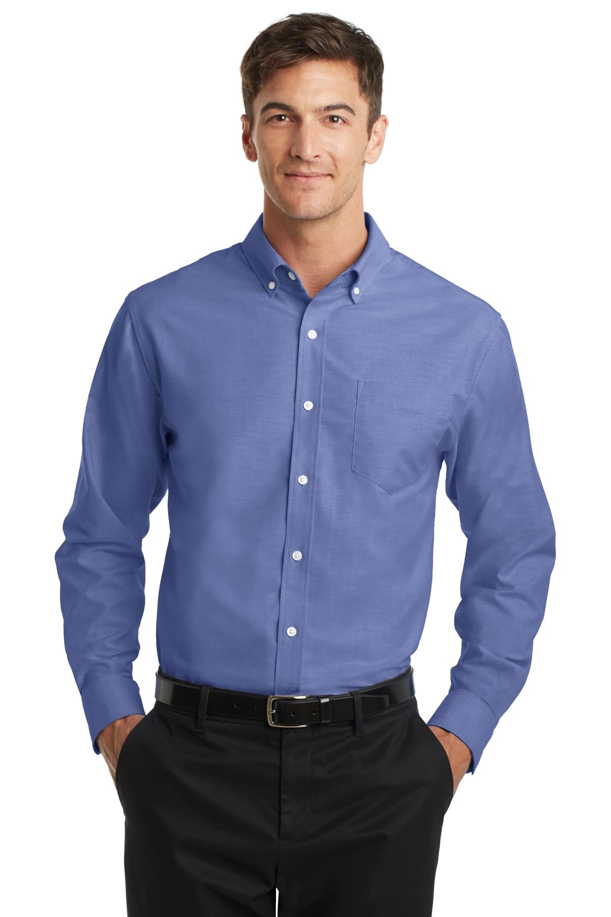 Port Authority SuperPro Oxford Shirt. S658 - Navy