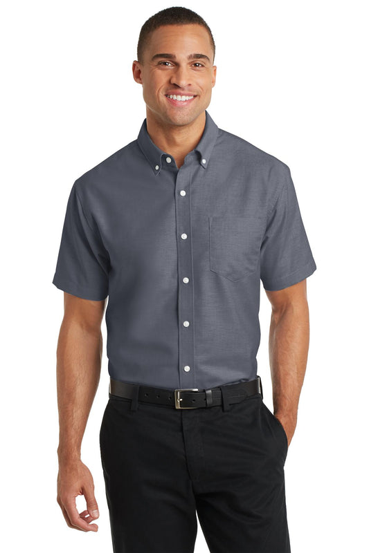 Port Authority Short Sleeve SuperPro Oxford Shirt. S659 - Black