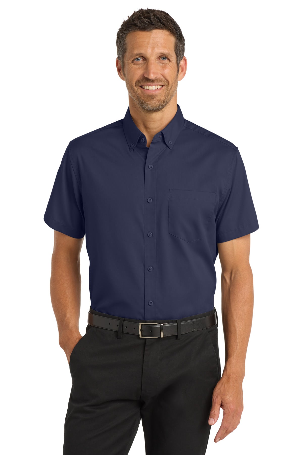 Port Authority Short Sleeve SuperPro Twill Shirt. S664 - True Navy