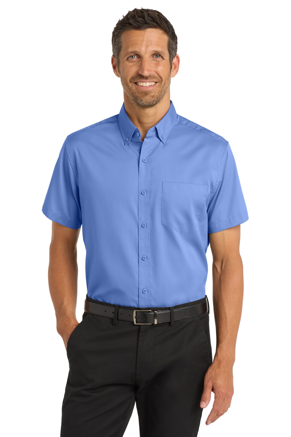 Port Authority Short Sleeve SuperPro Twill Shirt. S664 - Ultramarine Blue