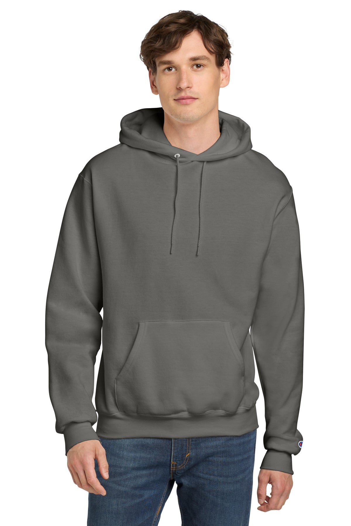 Champion  Powerblend Pullover Hoodie. S700 - Stone Gray