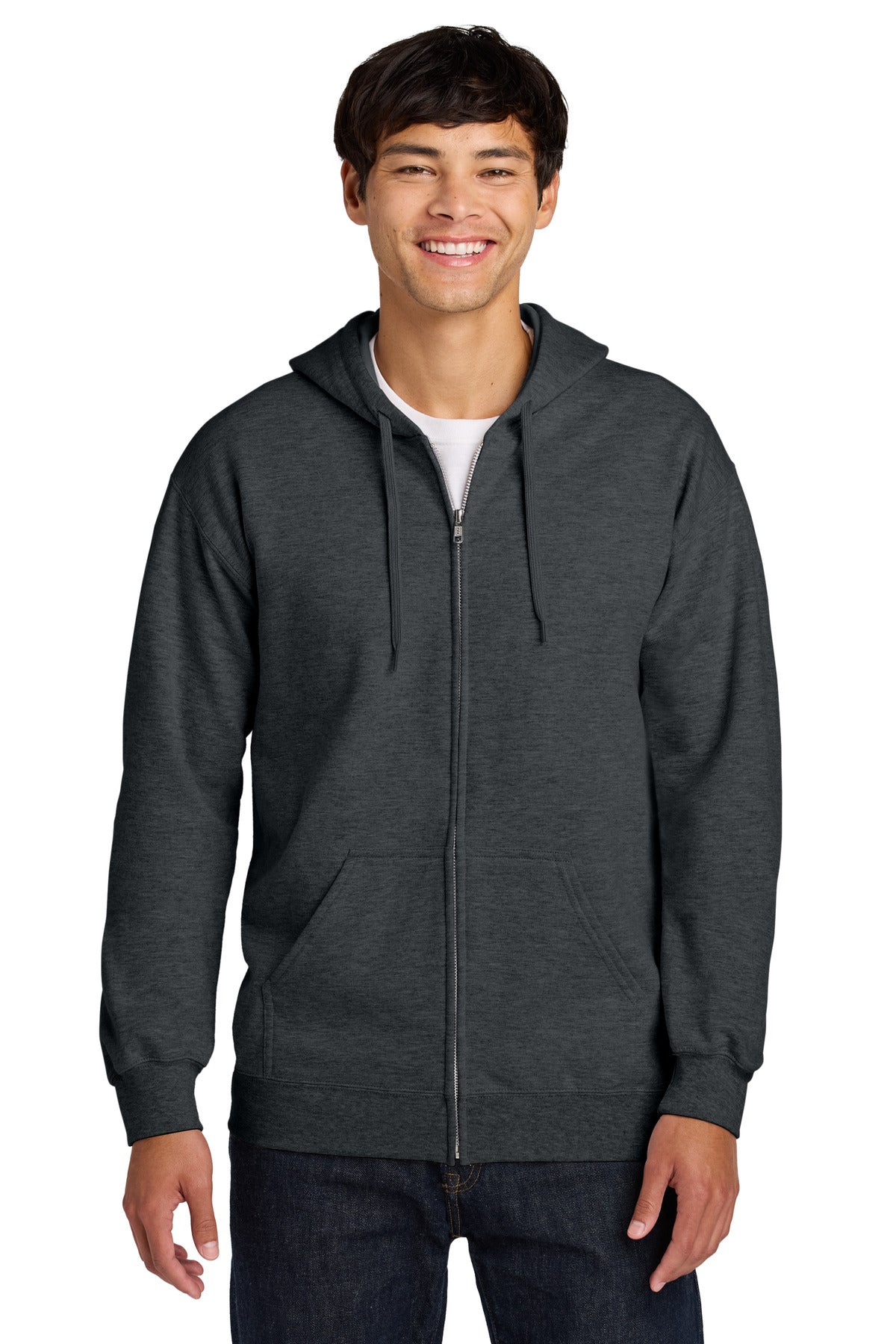 Gildan Softstyle Midweight Fleece Full-Zip Hooded Sweatshirt SF600 - Dark Heather