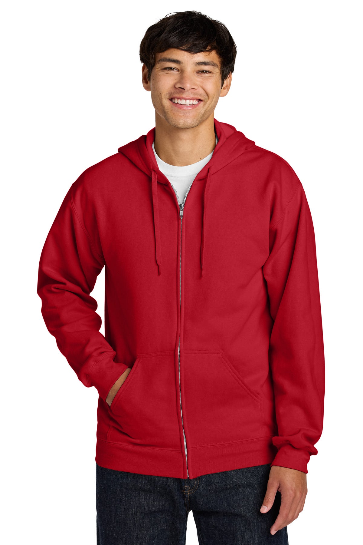 Gildan Softstyle Midweight Fleece Full-Zip Hooded Sweatshirt SF600 - Red