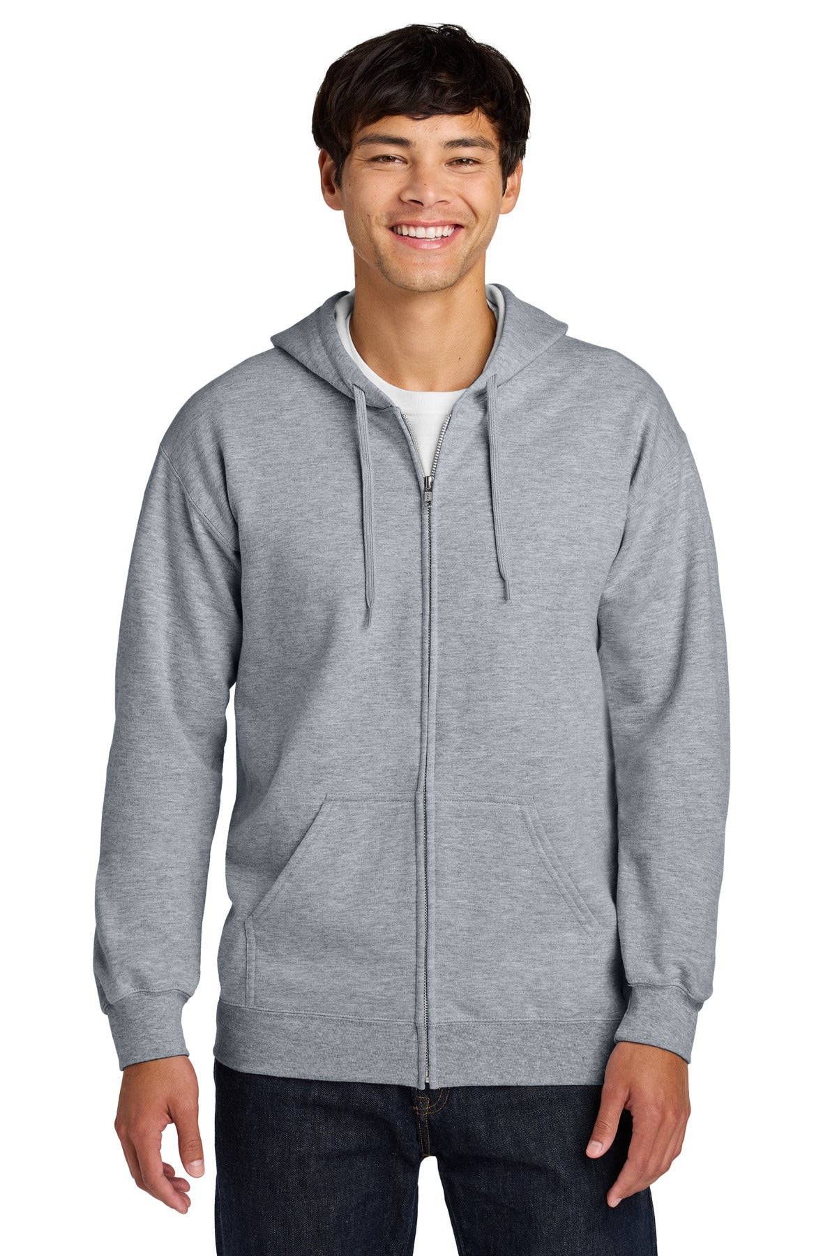 Gildan Softstyle Midweight Fleece Full-Zip Hooded Sweatshirt SF600 - Ring Spun Sport Grey