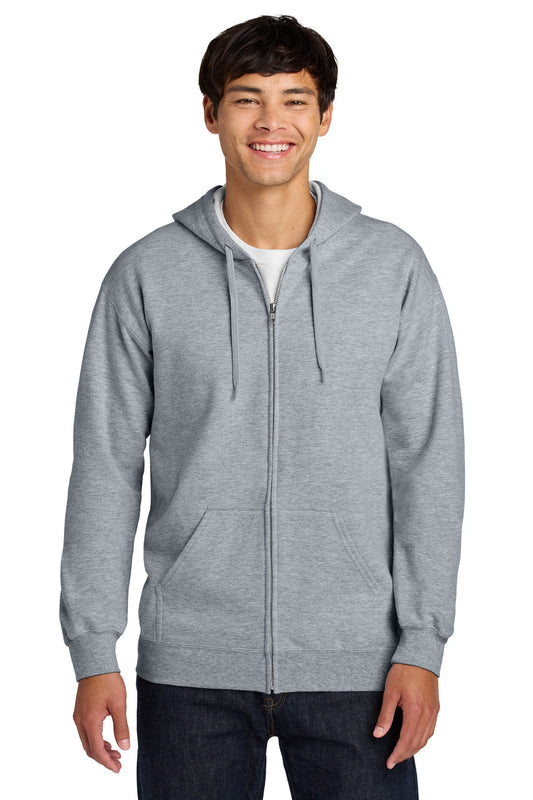 Gildan Softstyle Midweight Fleece Full-Zip Hooded Sweatshirt SF600 - Ring Spun Sport Grey