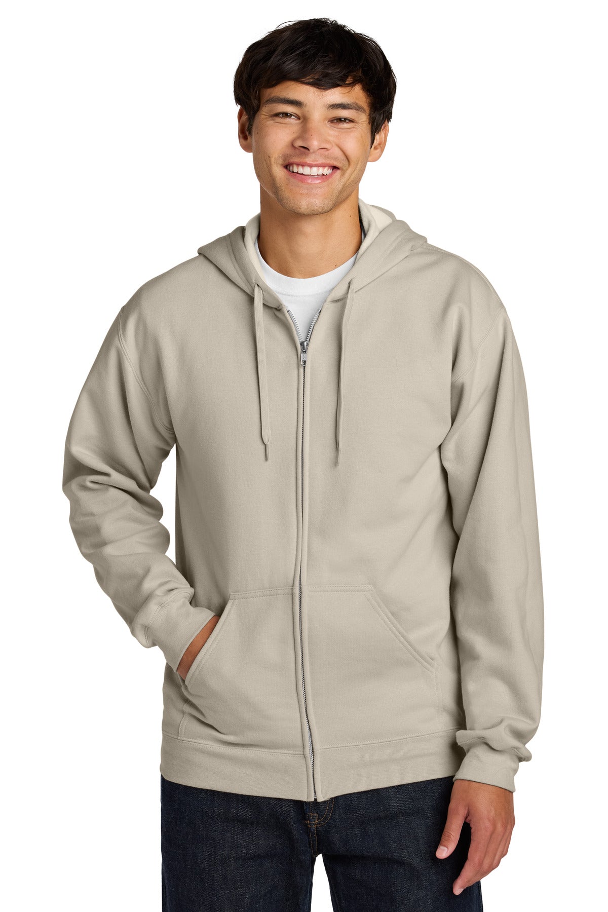 Gildan Softstyle Midweight Fleece Full-Zip Hooded Sweatshirt SF600 - Sand