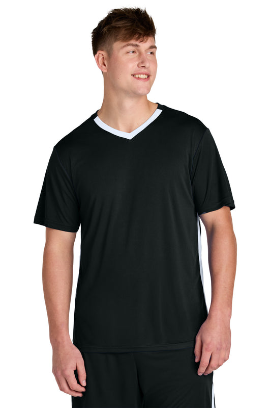 Sport-Tek Competitor United V-Neck ST101 - Black/ White