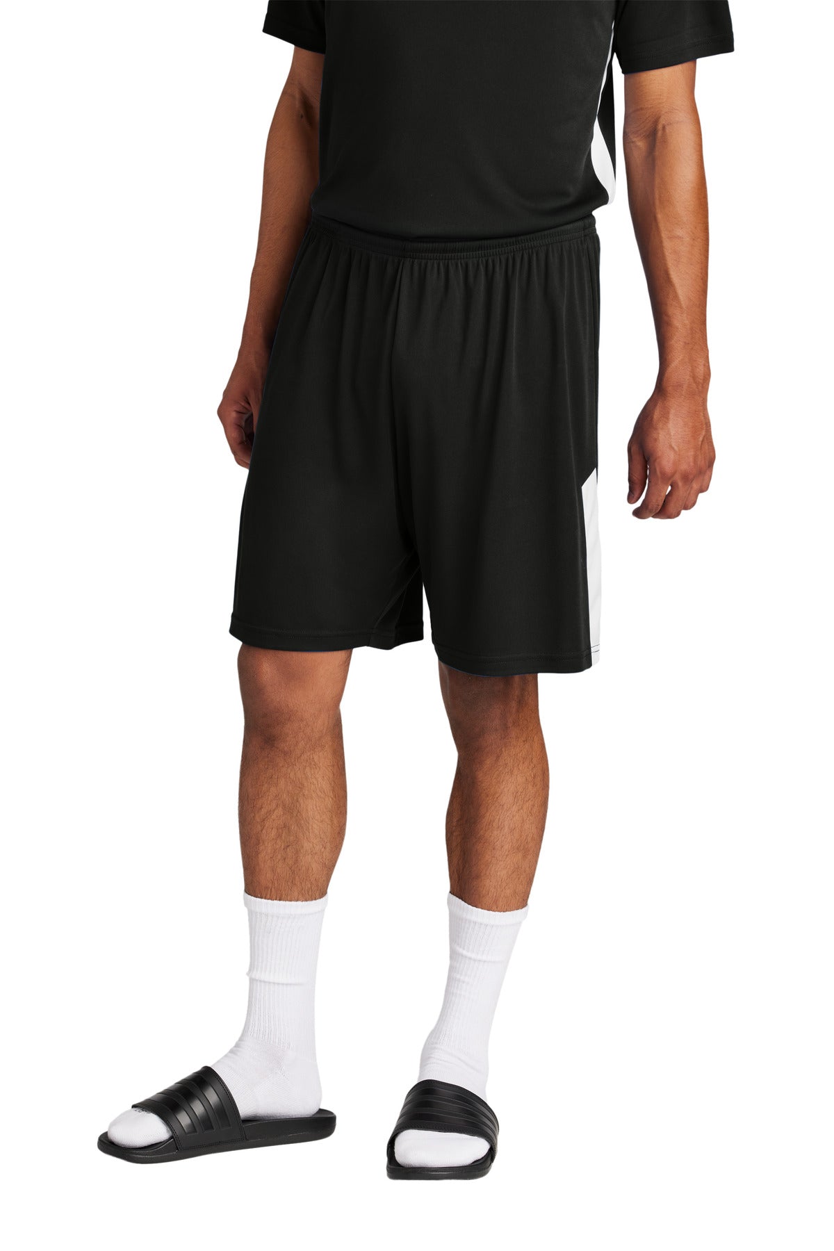 Sport-Tek Competitor United 7  Short ST103 - Black/ White