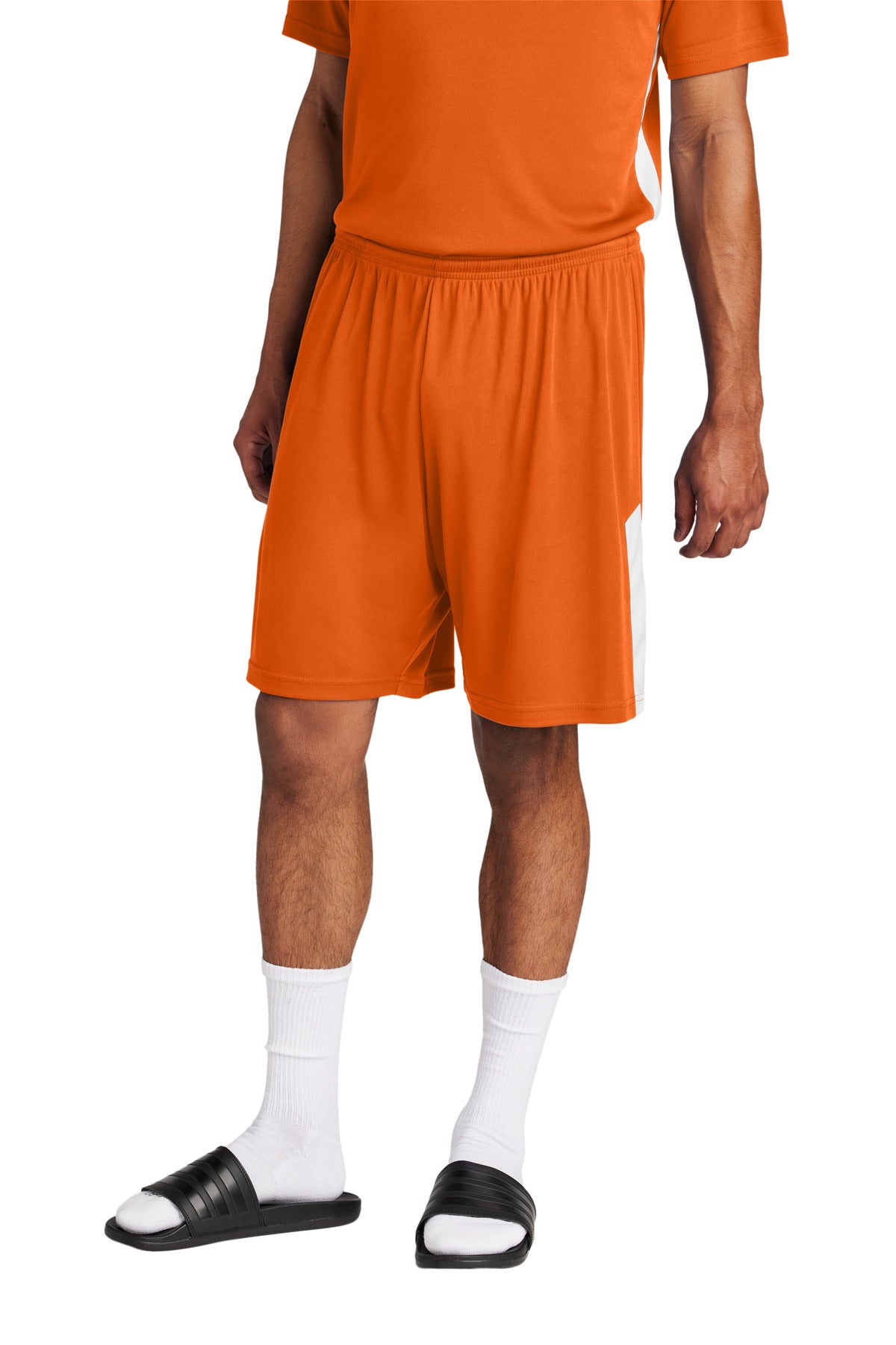 Sport-Tek Competitor United 7  Short ST103 - Deep Orange/ White