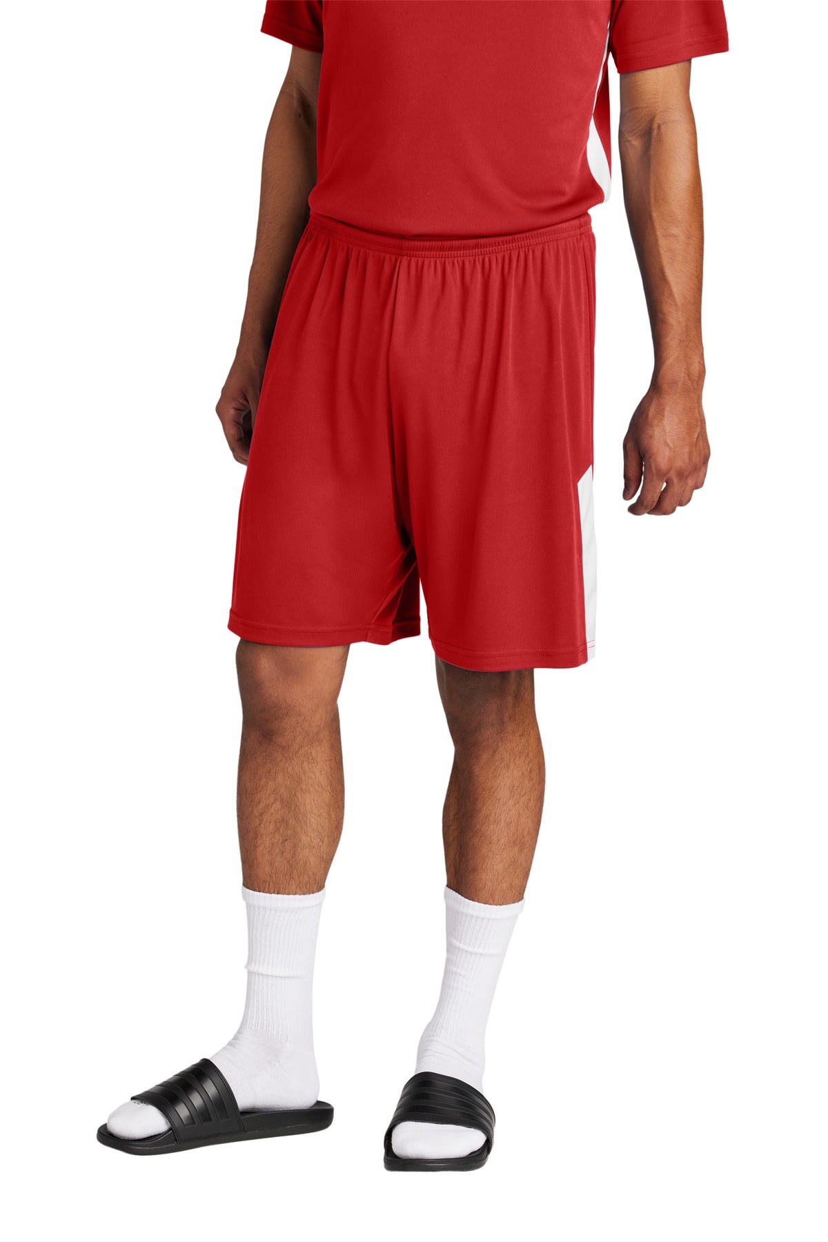 Sport-Tek Competitor United 7  Short ST103 - Deep Red/ White