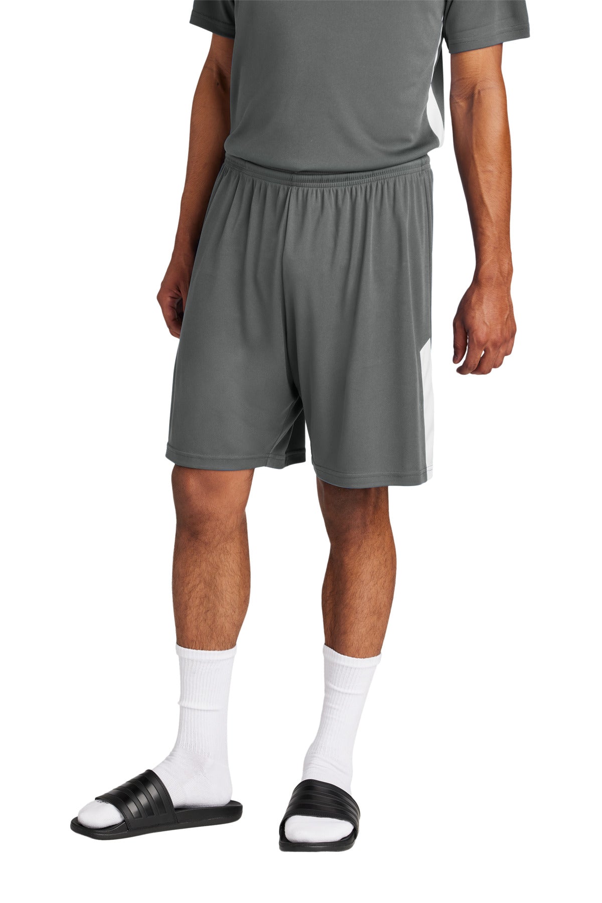 Sport-Tek Competitor United 7  Short ST103 - Iron Grey/ White