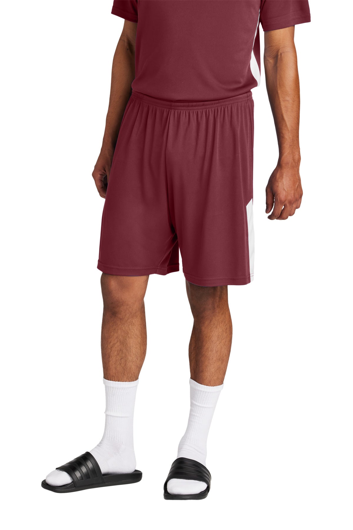 Sport-Tek Competitor United 7  Short ST103 - Maroon/ White