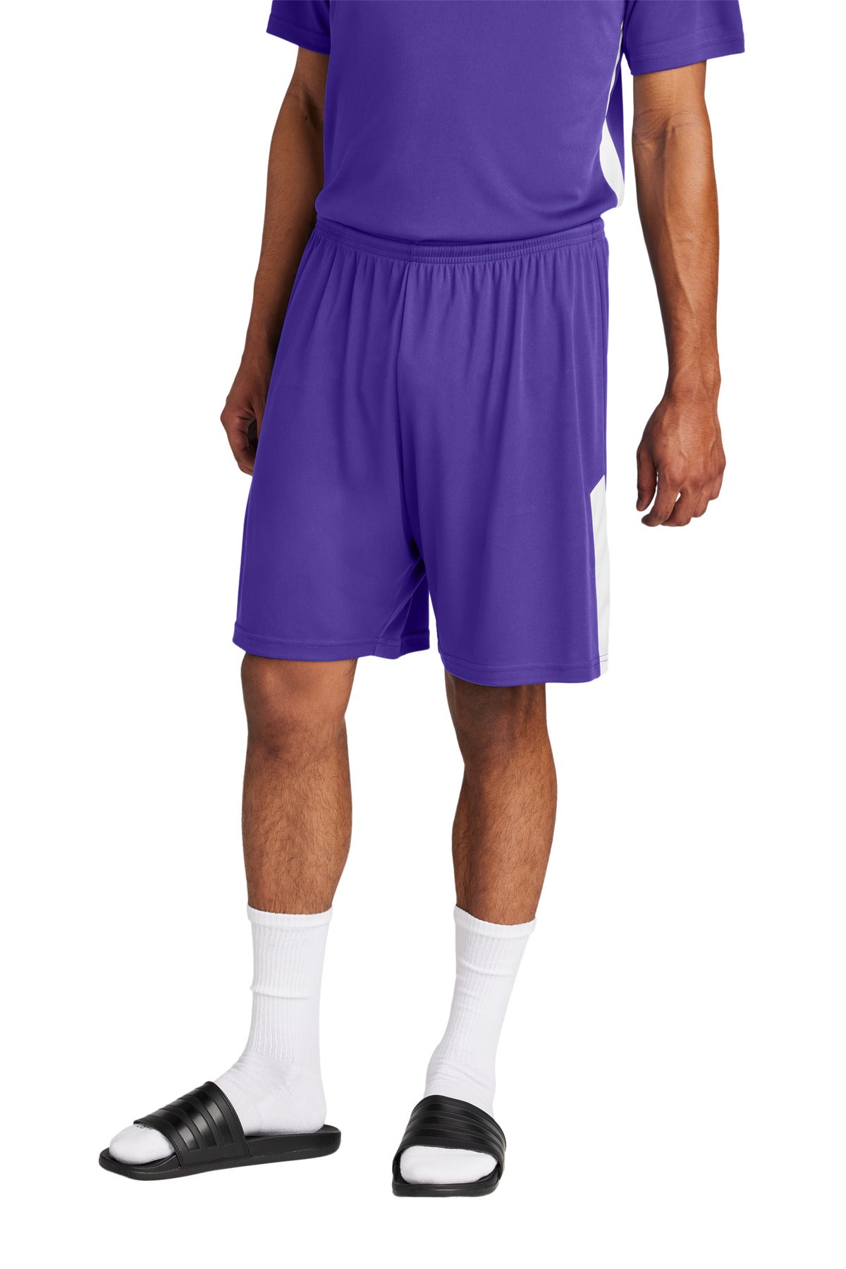 Sport-Tek Competitor United 7  Short ST103 - Purple/ White