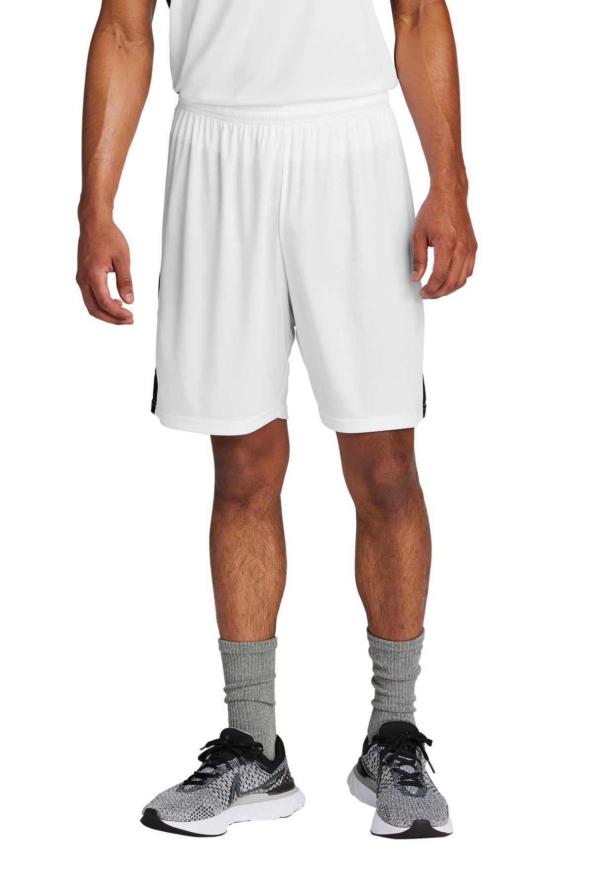 Sport-Tek Competitor United 7  Short ST103 - White/ Black