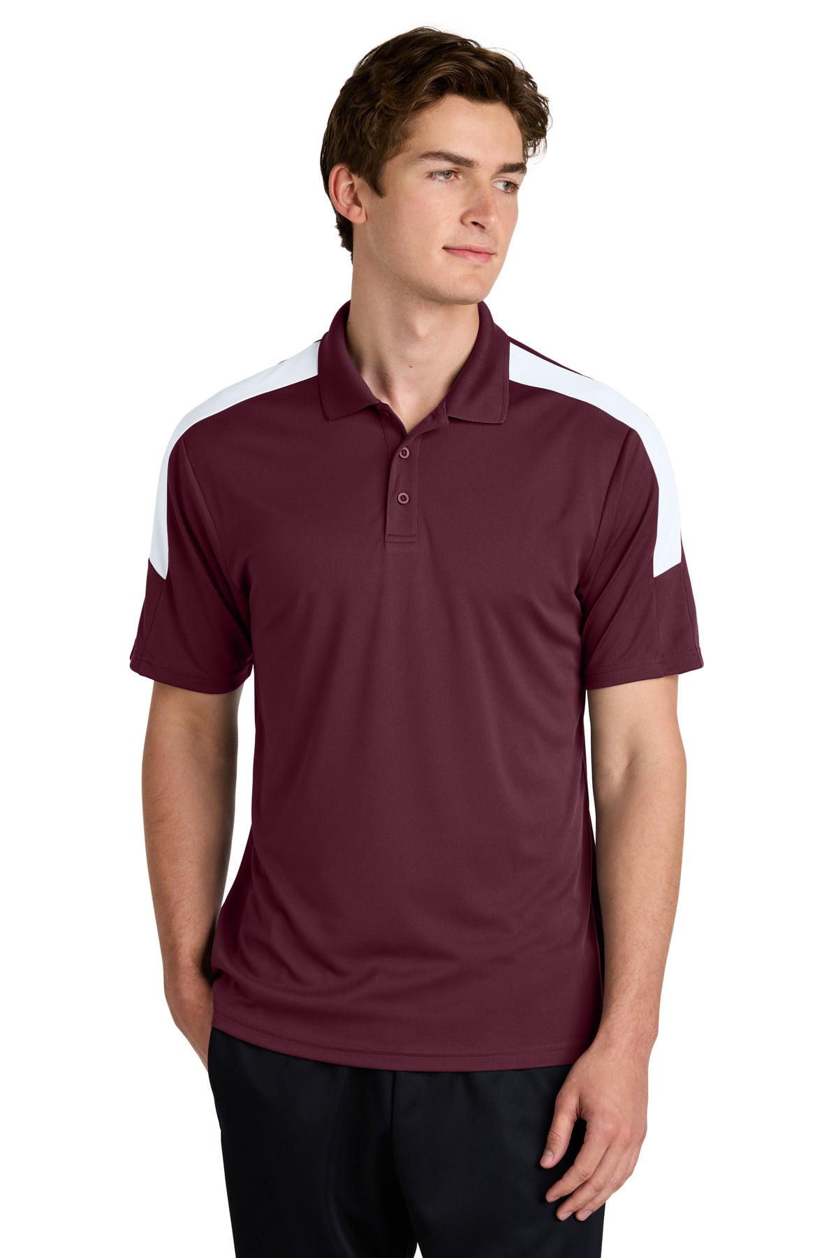 Sport-Tek Competitor United Polo ST104 - Maroon/ White