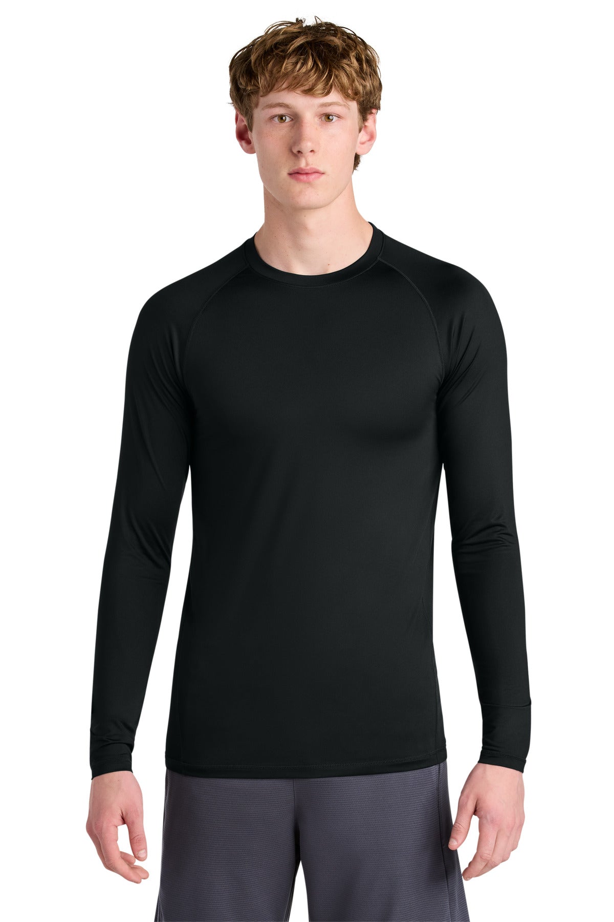 Sport-Tek PosiCharge Compression Long Sleeve Tee ST120LS - Black