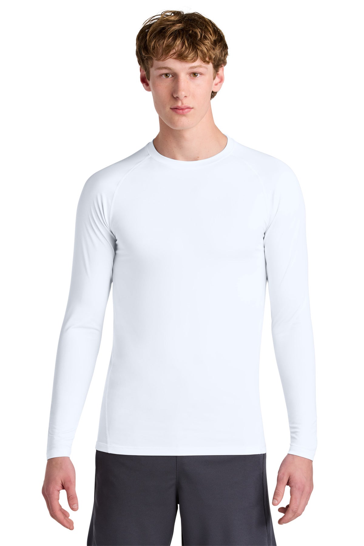 Sport-Tek PosiCharge Compression Long Sleeve Tee ST120LS - White