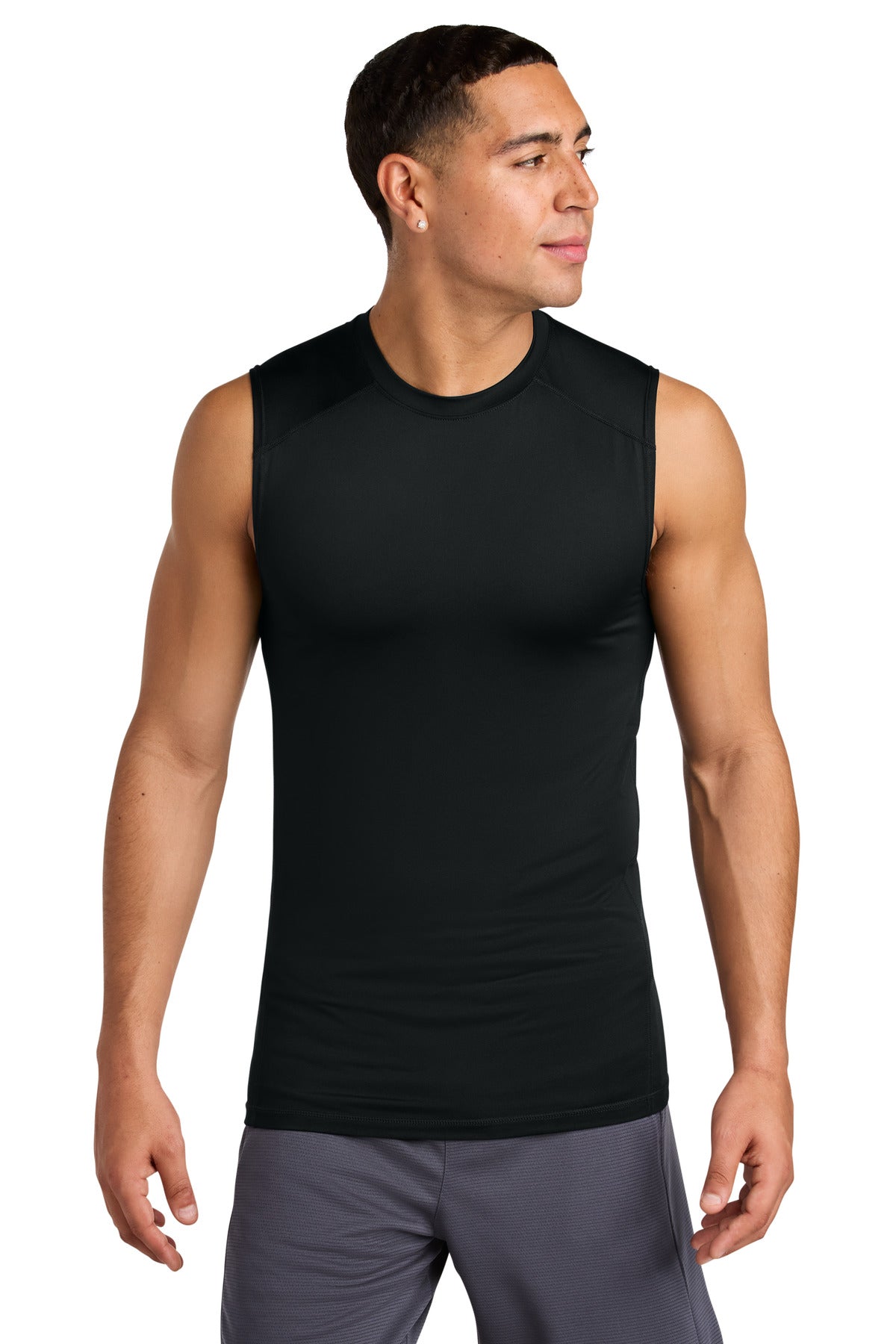 Sport-Tek PosiCharge Compression Sleeveless Tee ST121SL - Black