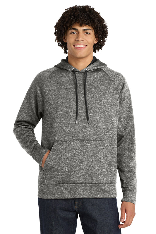 Sport-Tek PosiCharge Electric Heather Fleece Hooded Pullover. ST225 - Black Electric