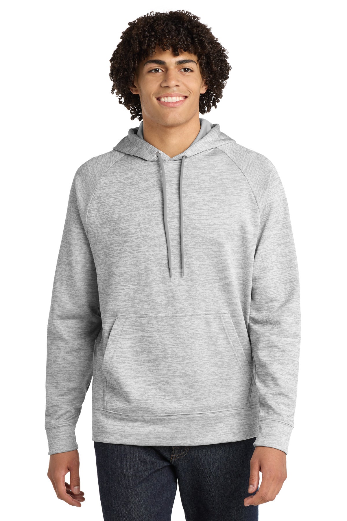 Sport-Tek PosiCharge Electric Heather Fleece Hooded Pullover. ST225 - Silver Electric