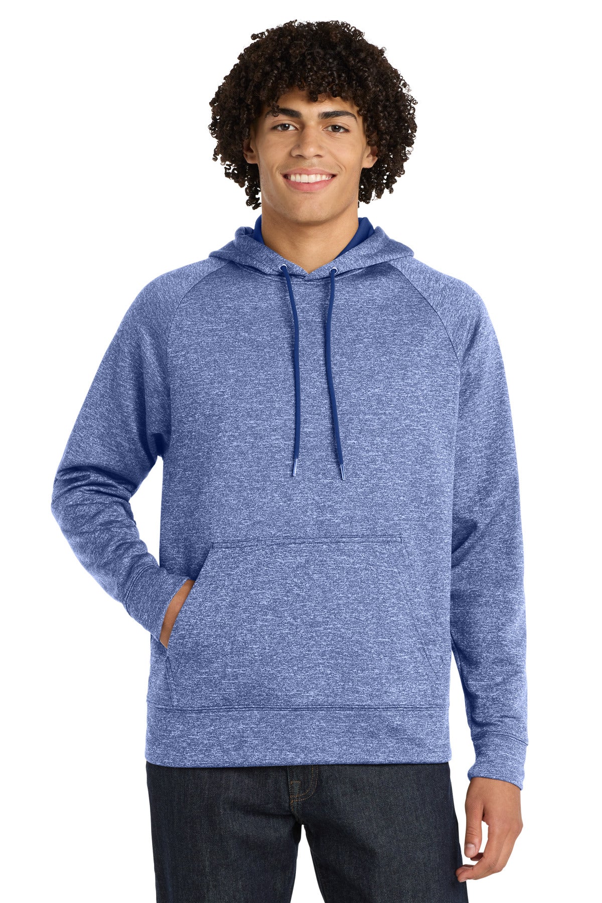 Sport-Tek PosiCharge Electric Heather Fleece Hooded Pullover. ST225 - True Royal Electric