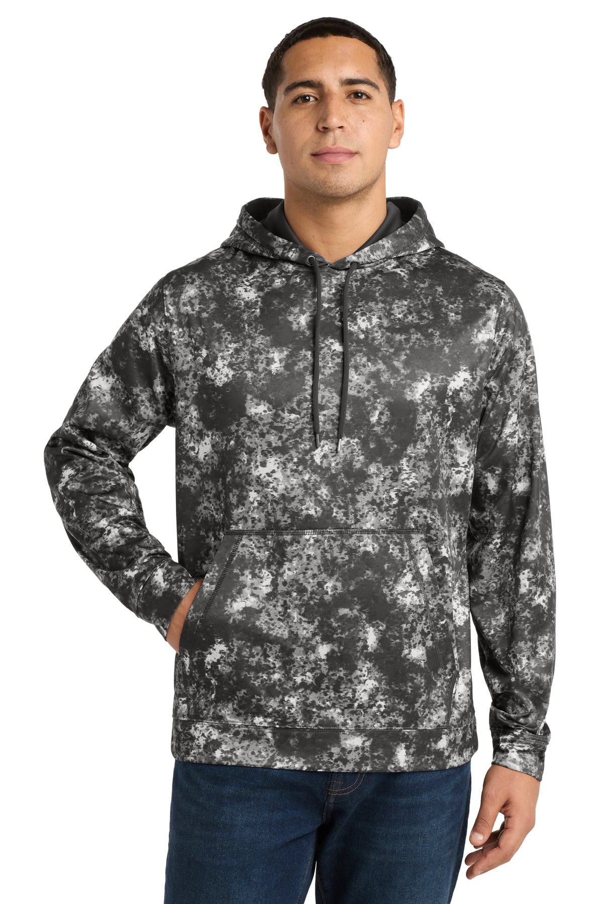 Sport-Tek Sport-Wick Mineral Freeze Fleece Hooded Pullover. ST230 - Black