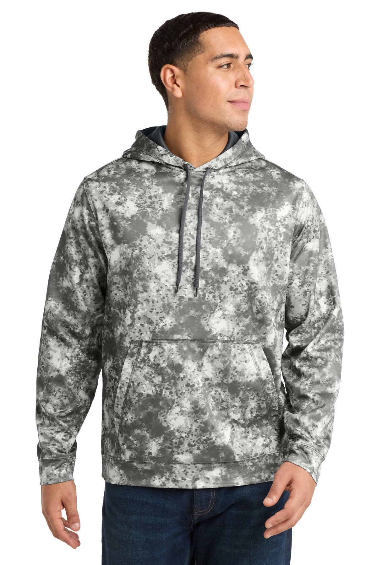 Sport-Tek Sport-Wick Mineral Freeze Fleece Hooded Pullover. ST230 - Dark Smoke Grey