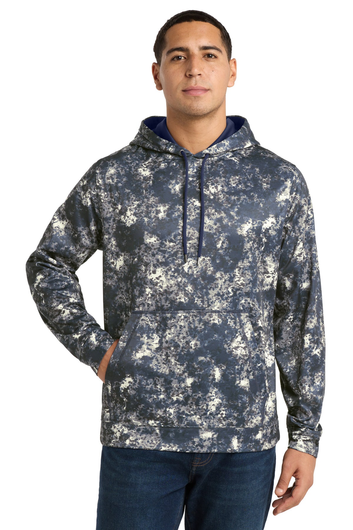 Sport-Tek Sport-Wick Mineral Freeze Fleece Hooded Pullover. ST230 - True Navy