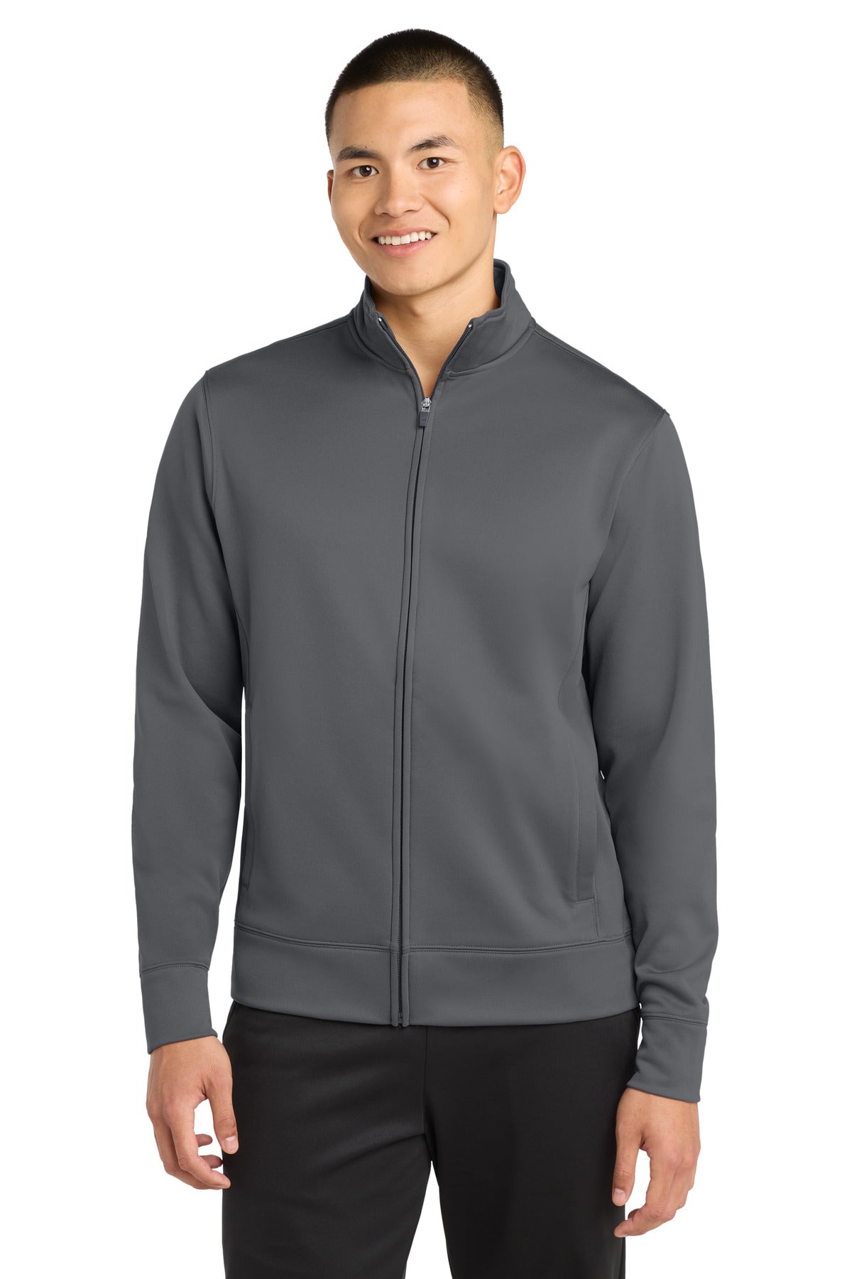 Sport-Tek Sport-Wick Fleece Full-Zip Jacket.  ST241 - Dark Smoke Grey