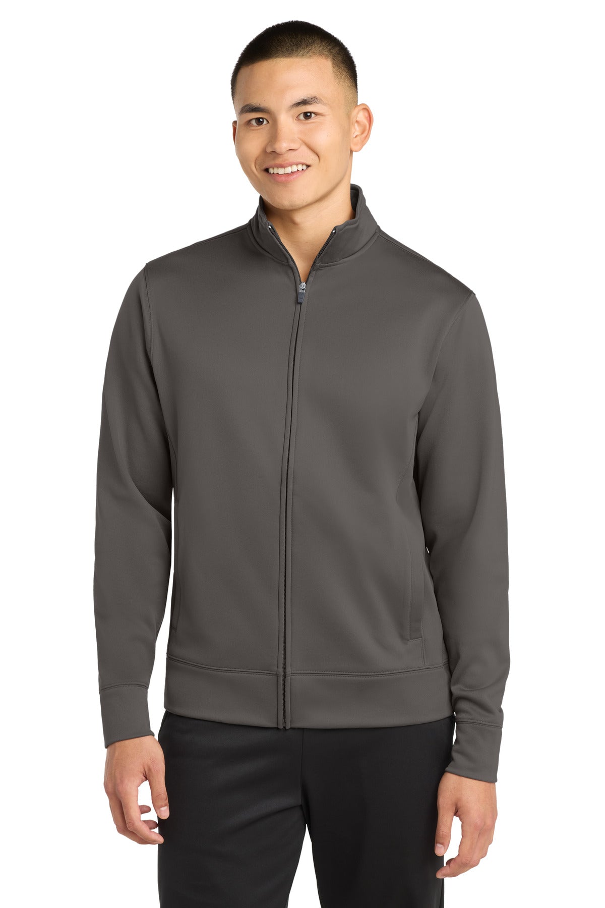 Sport-Tek Sport-Wick Fleece Full-Zip Jacket.  ST241 - Iron Grey
