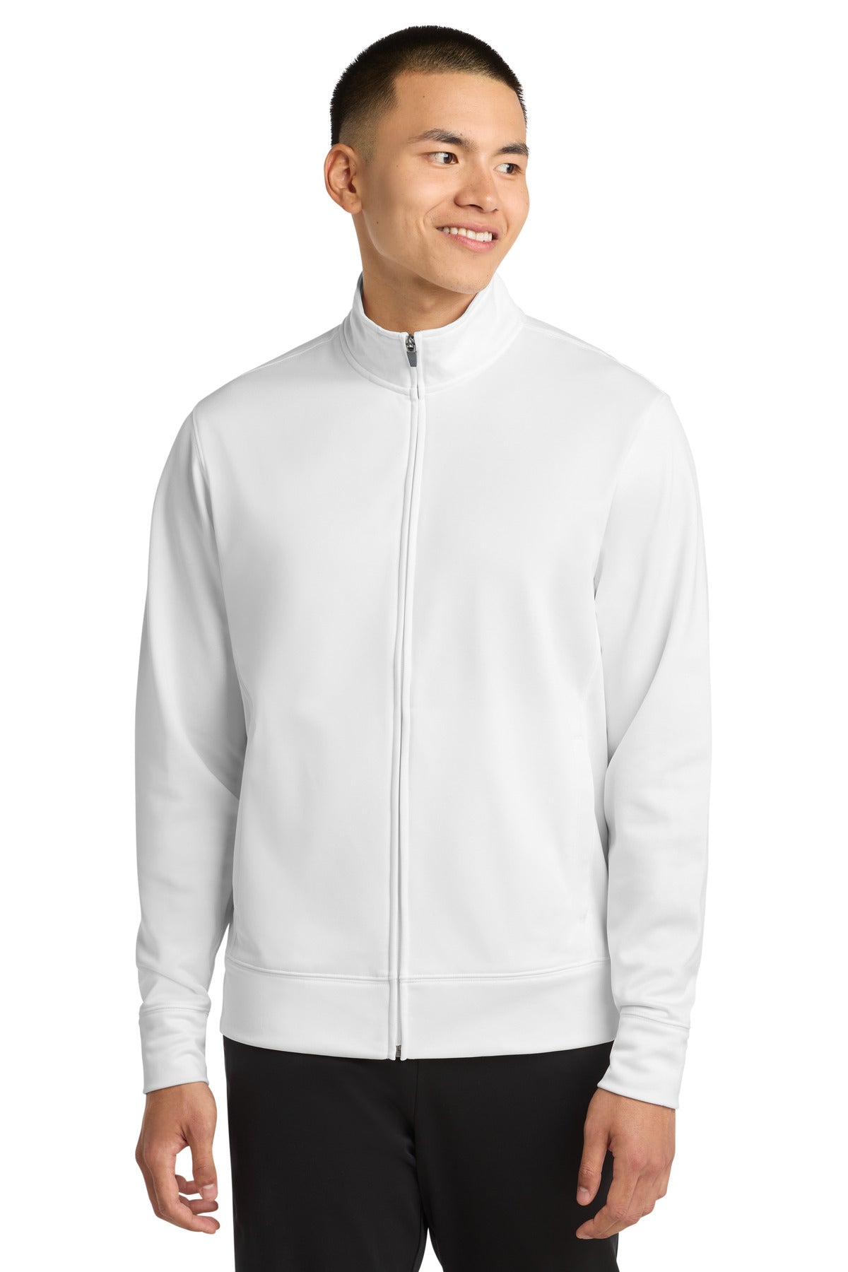 Sport-Tek Sport-Wick Fleece Full-Zip Jacket.  ST241 - White