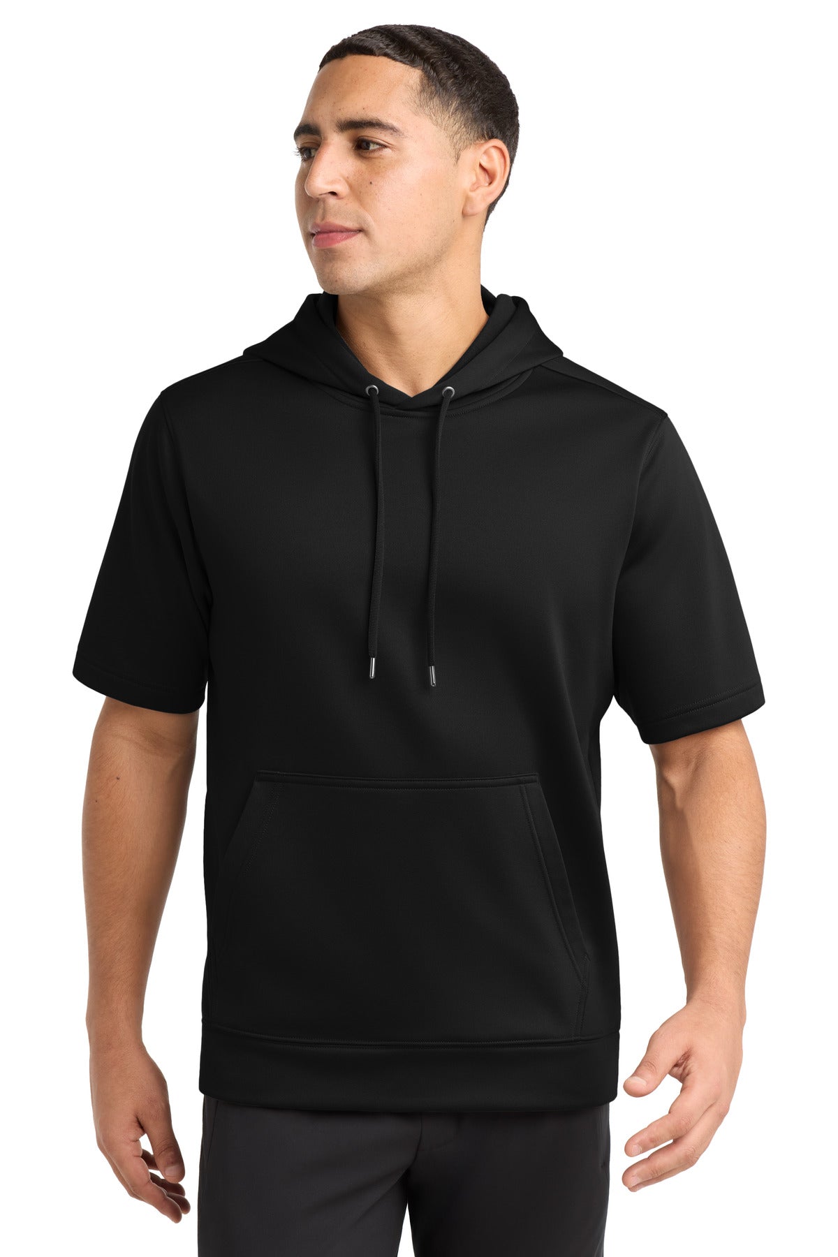Sport-Tek  Sport-Wick  Fleece Short Sleeve Hooded Pullover. ST251 - Black