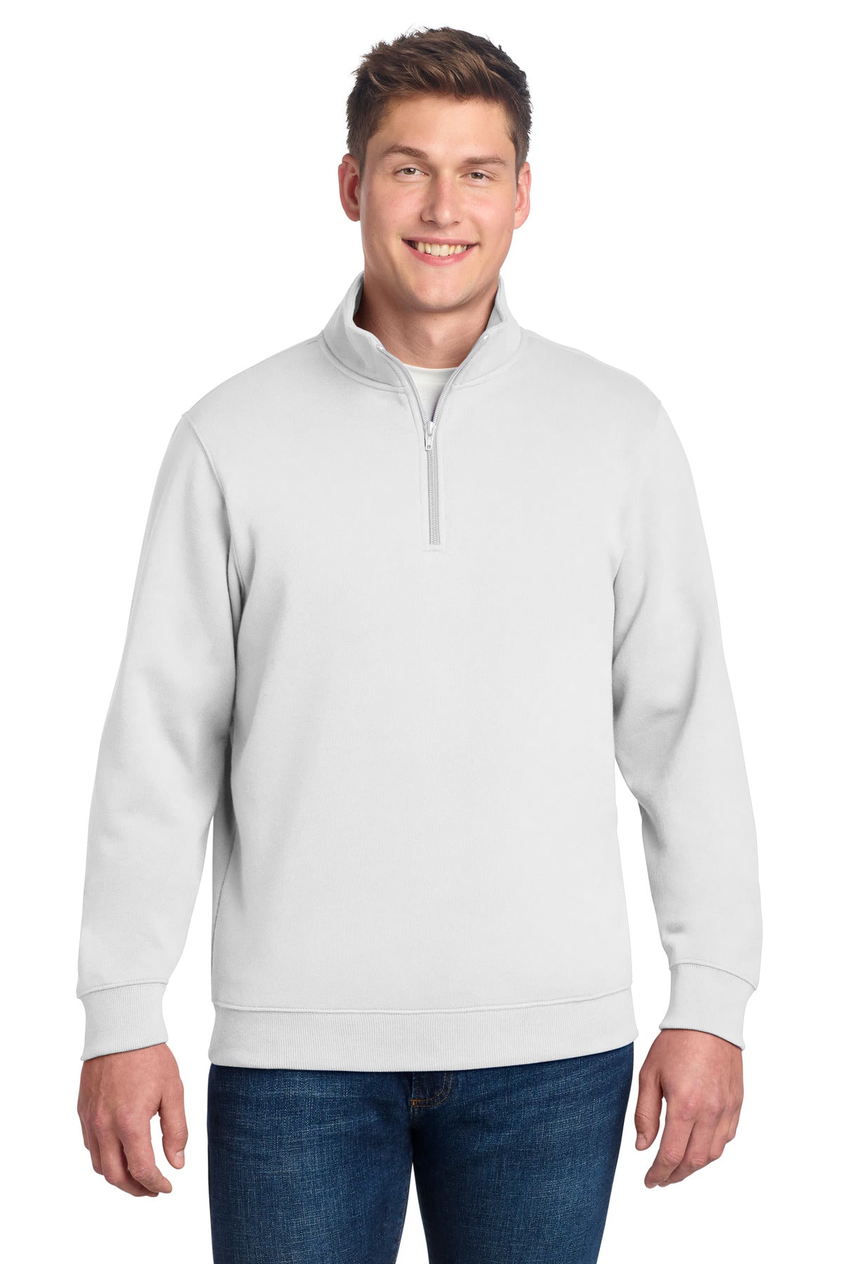 Sport-Tek 1/4-Zip Sweatshirt. ST253 - White