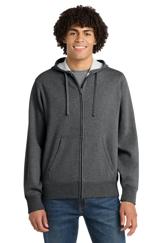 Sport-Tek Full-Zip Hooded Sweatshirt. ST258 - Graphite Heather