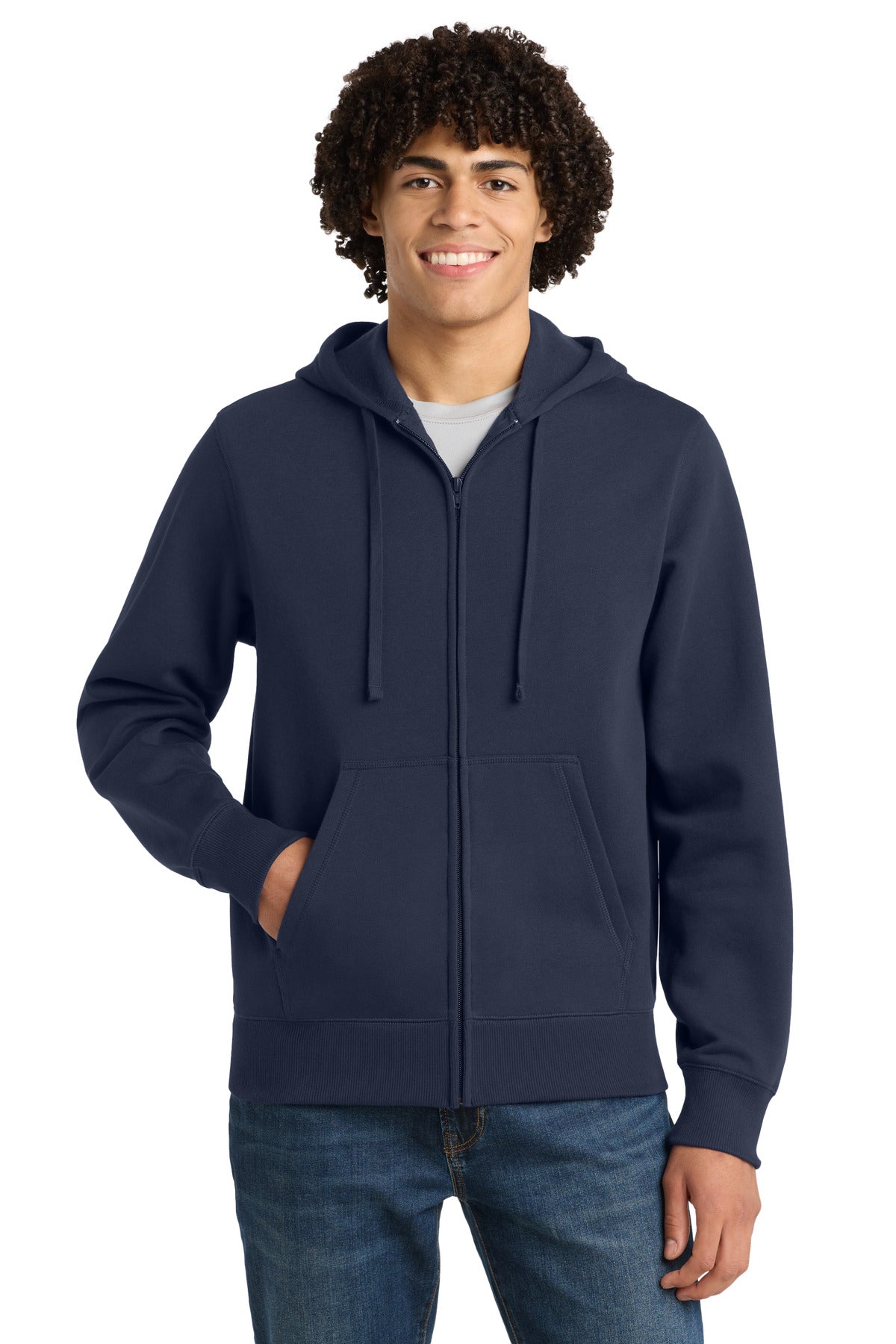 Sport-Tek Full-Zip Hooded Sweatshirt. ST258 - True Navy
