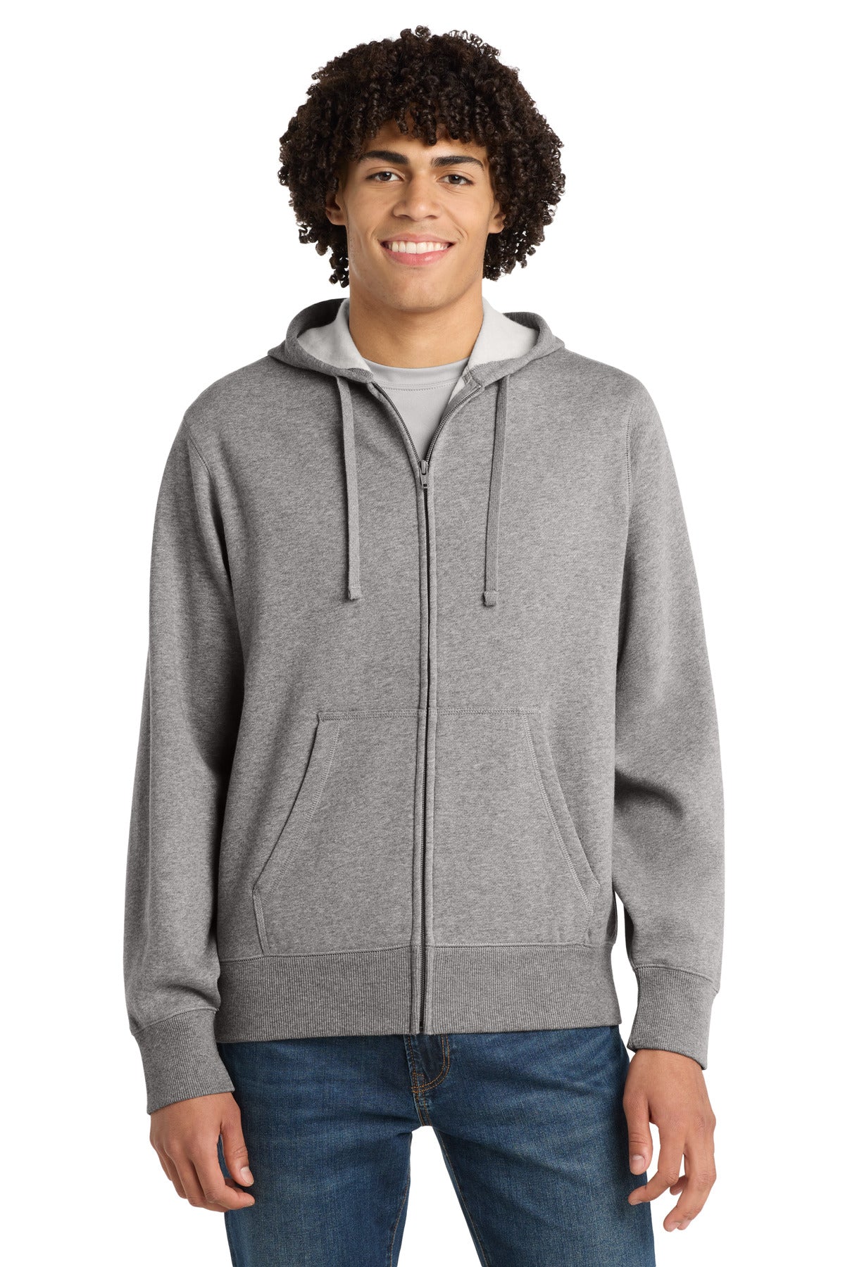 Sport-Tek Full-Zip Hooded Sweatshirt. ST258 - Vintage Heather