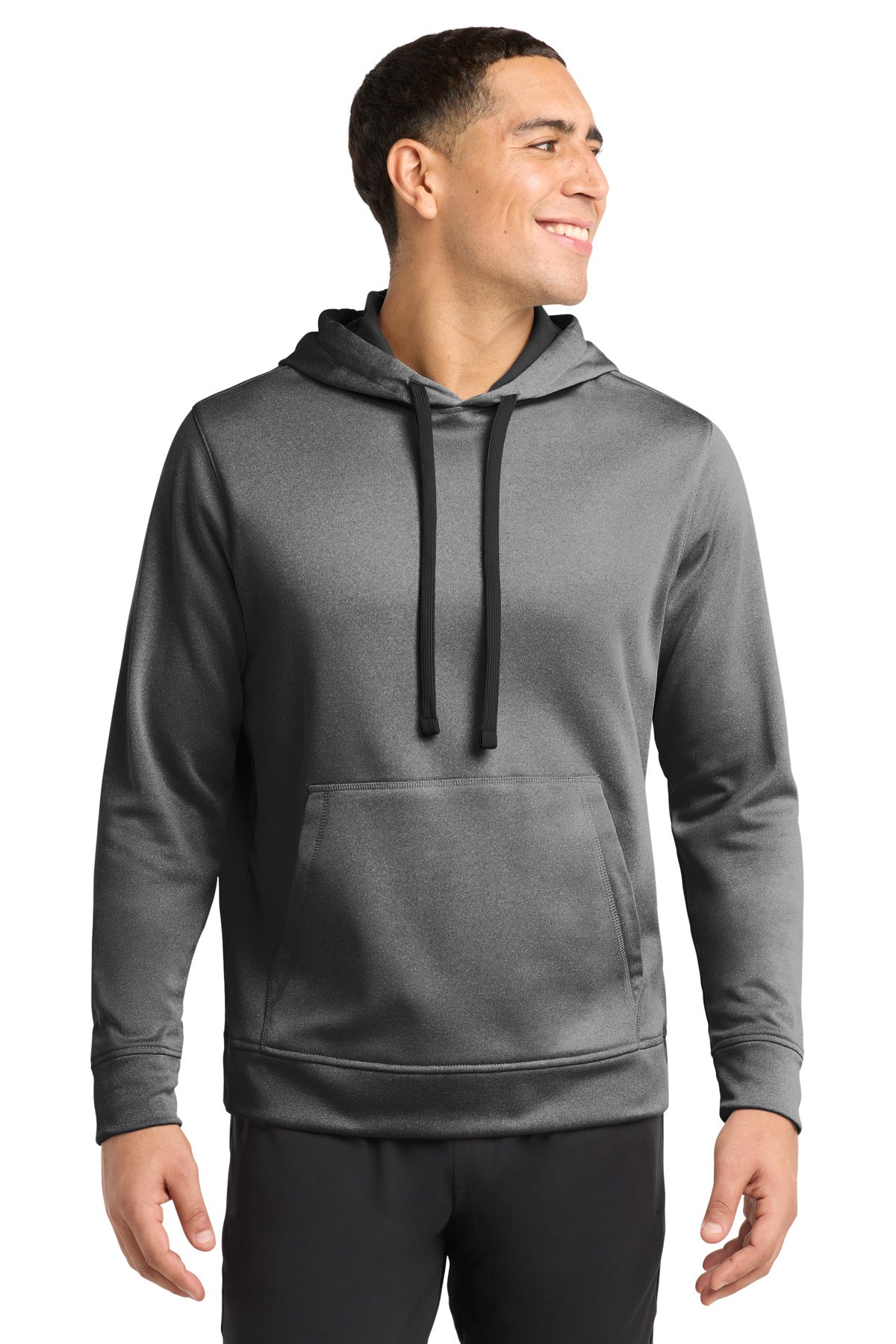 Sport-Tek  PosiCharge  Sport-Wick  Heather Fleece Hooded Pullover. ST264 - Black Heather