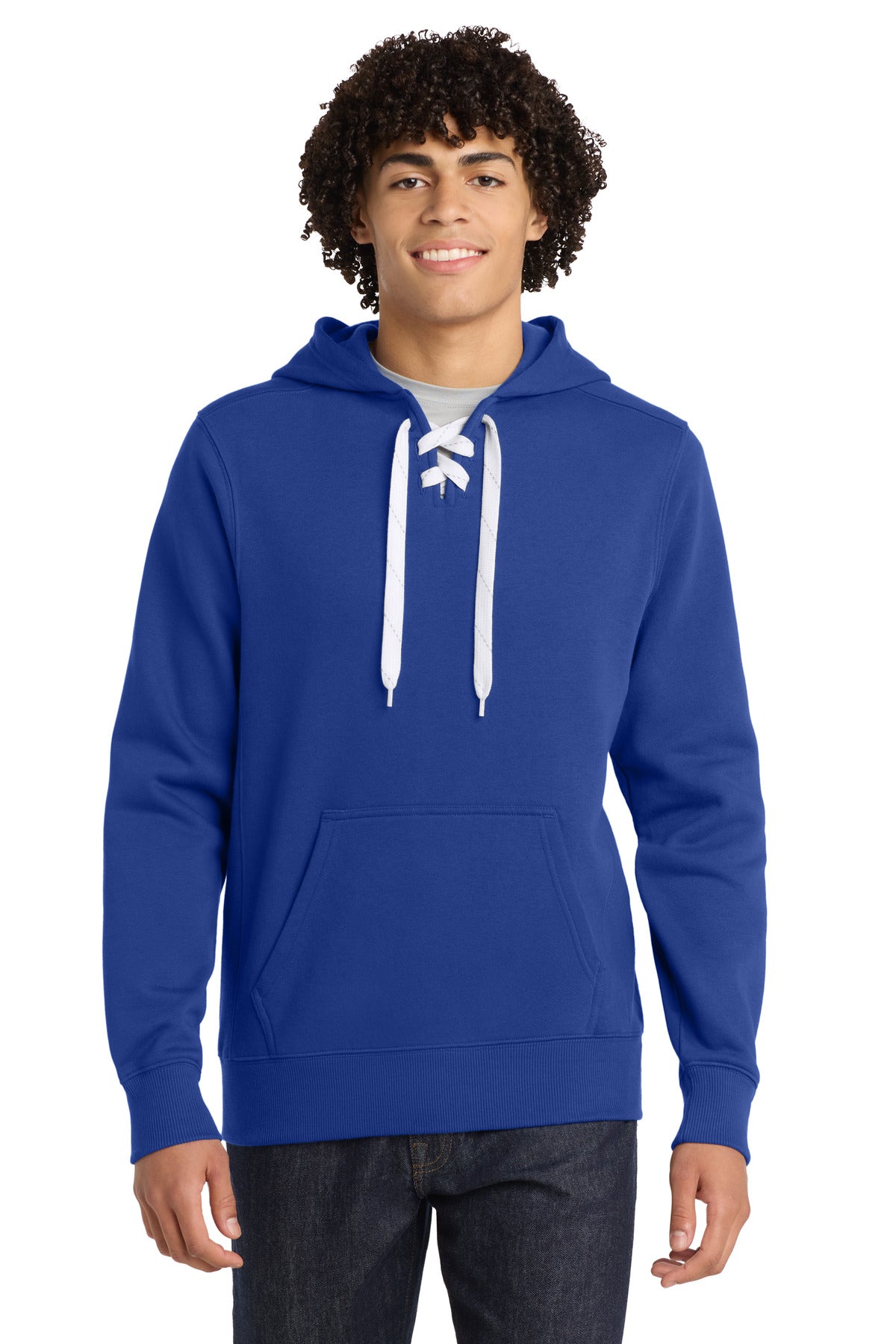 Sport-Tek Lace Up Pullover Hooded Sweatshirt. ST271 - True Royal