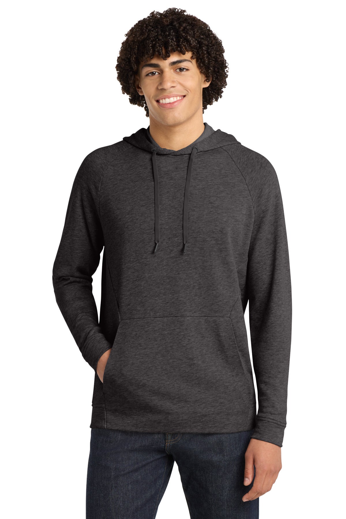 Sport-Tek  Lightweight French Terry Pullover Hoodie. ST272 - Heather Black