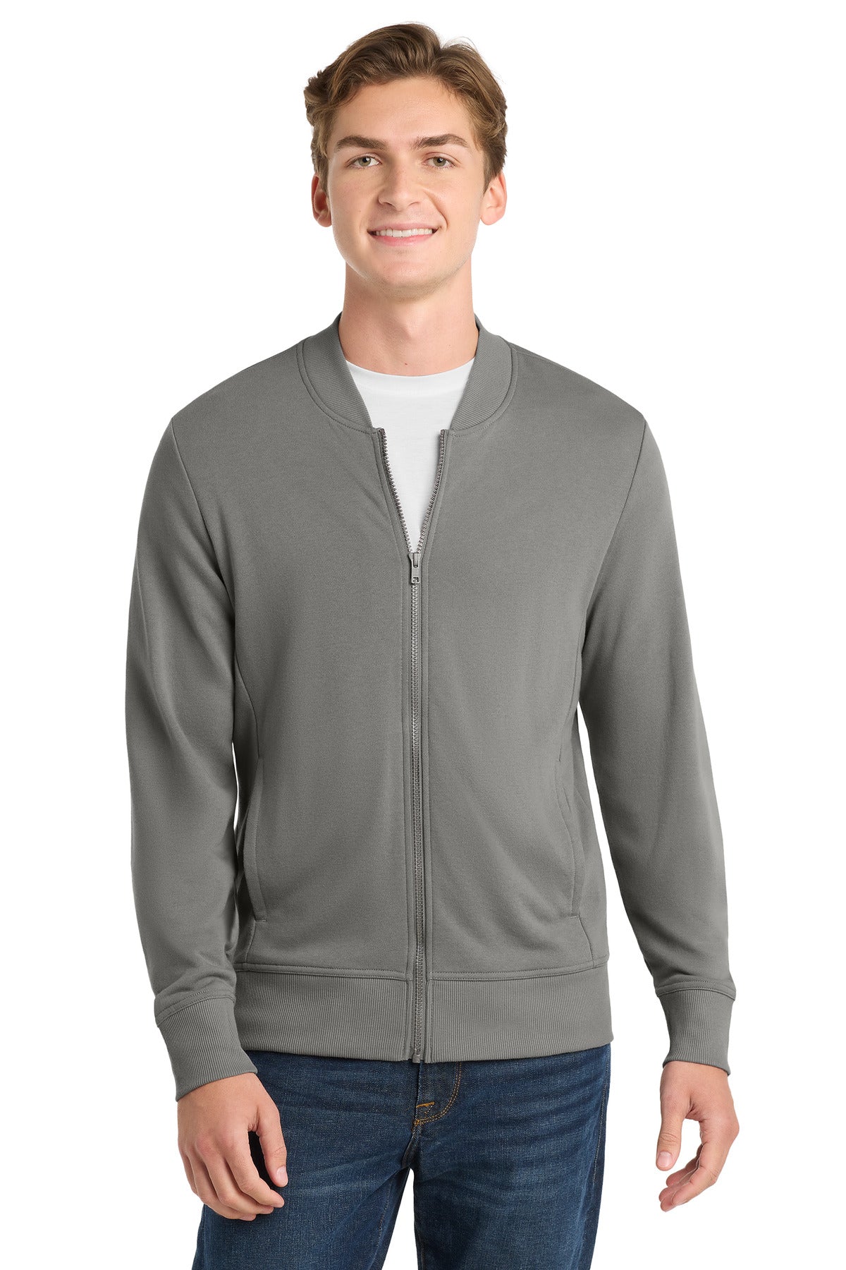 Sport-Tek  Lightweight French Terry Bomber. ST274 - Grey Concrete