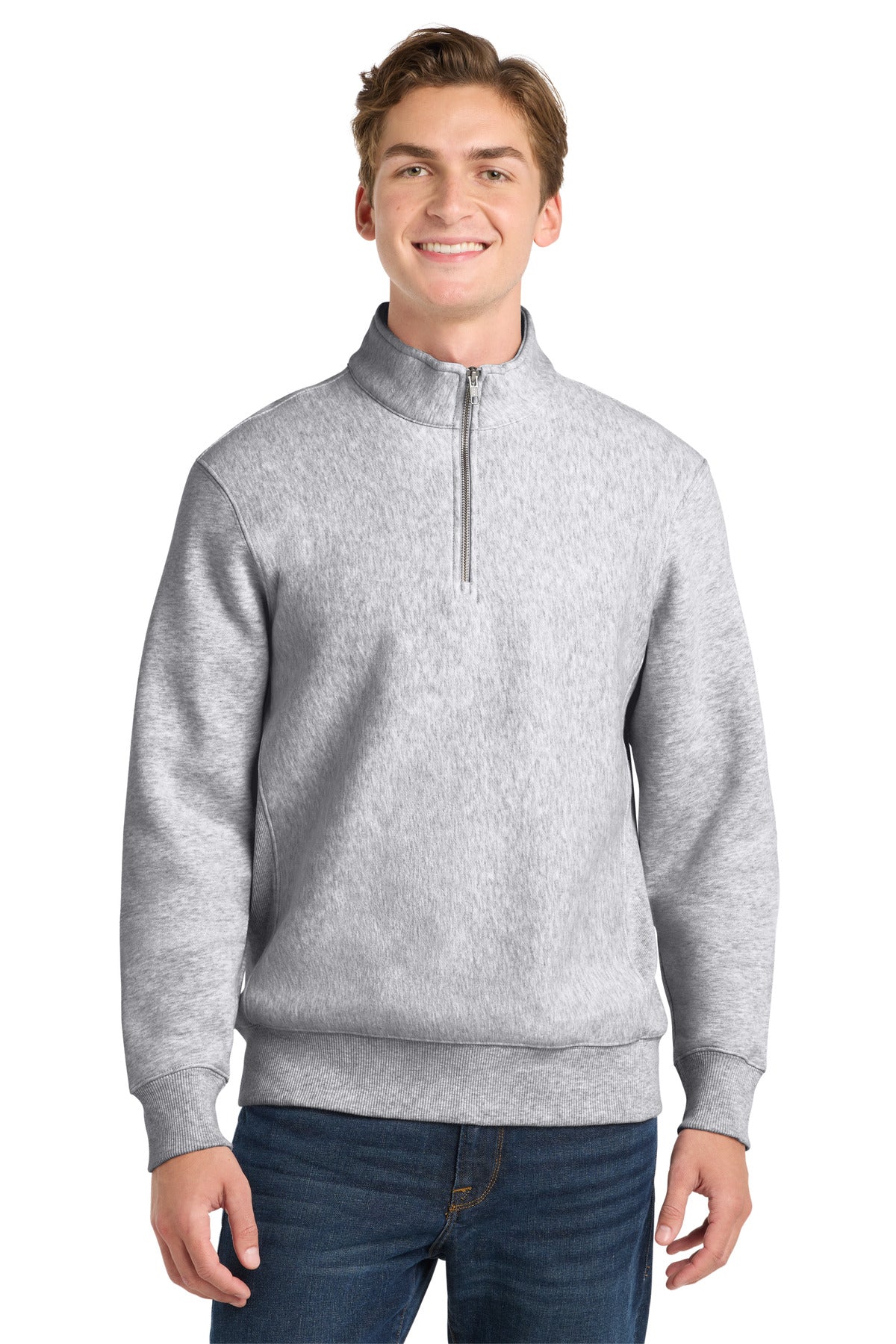 Sport-Tek Super Heavyweight 1/4-Zip Pullover Sweatshirt. ST283 - Athletic Heather
