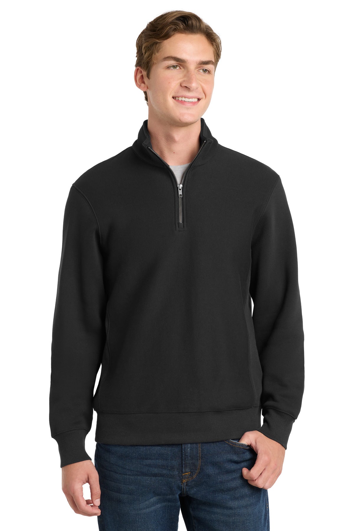 Sport-Tek Super Heavyweight 1/4-Zip Pullover Sweatshirt. ST283 - Black