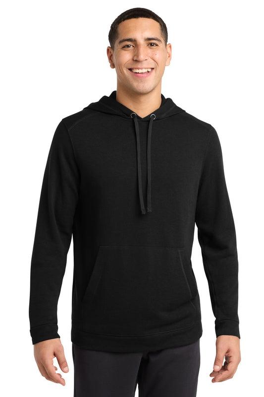 Sport-Tek  PosiCharge  Tri-Blend Wicking Fleece Hooded Pullover. ST296 - Black Triad Solid