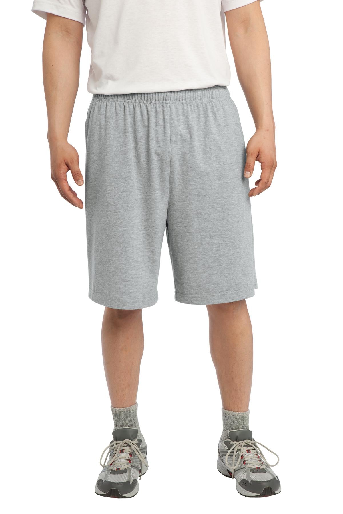 Sport-Tek Jersey Knit Short with Pockets. ST310 - Heather Grey