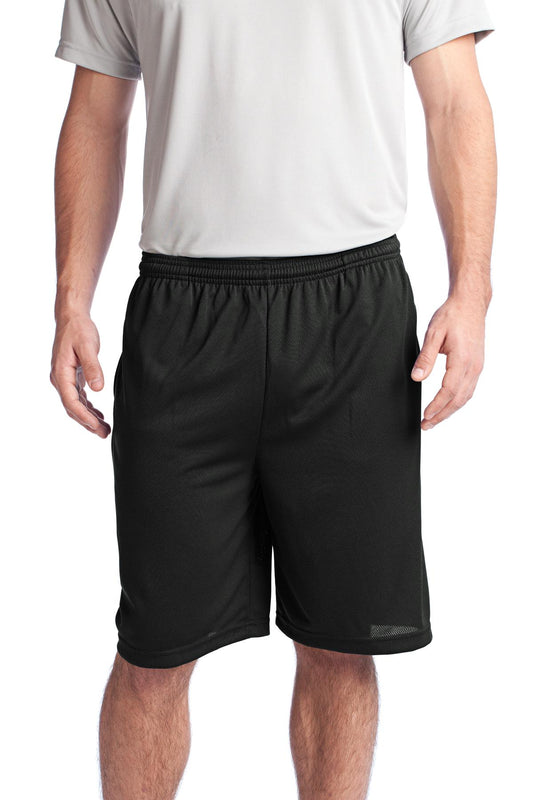 Sport-Tek PosiCharge Tough Mesh Pocket Short. ST312 - Black