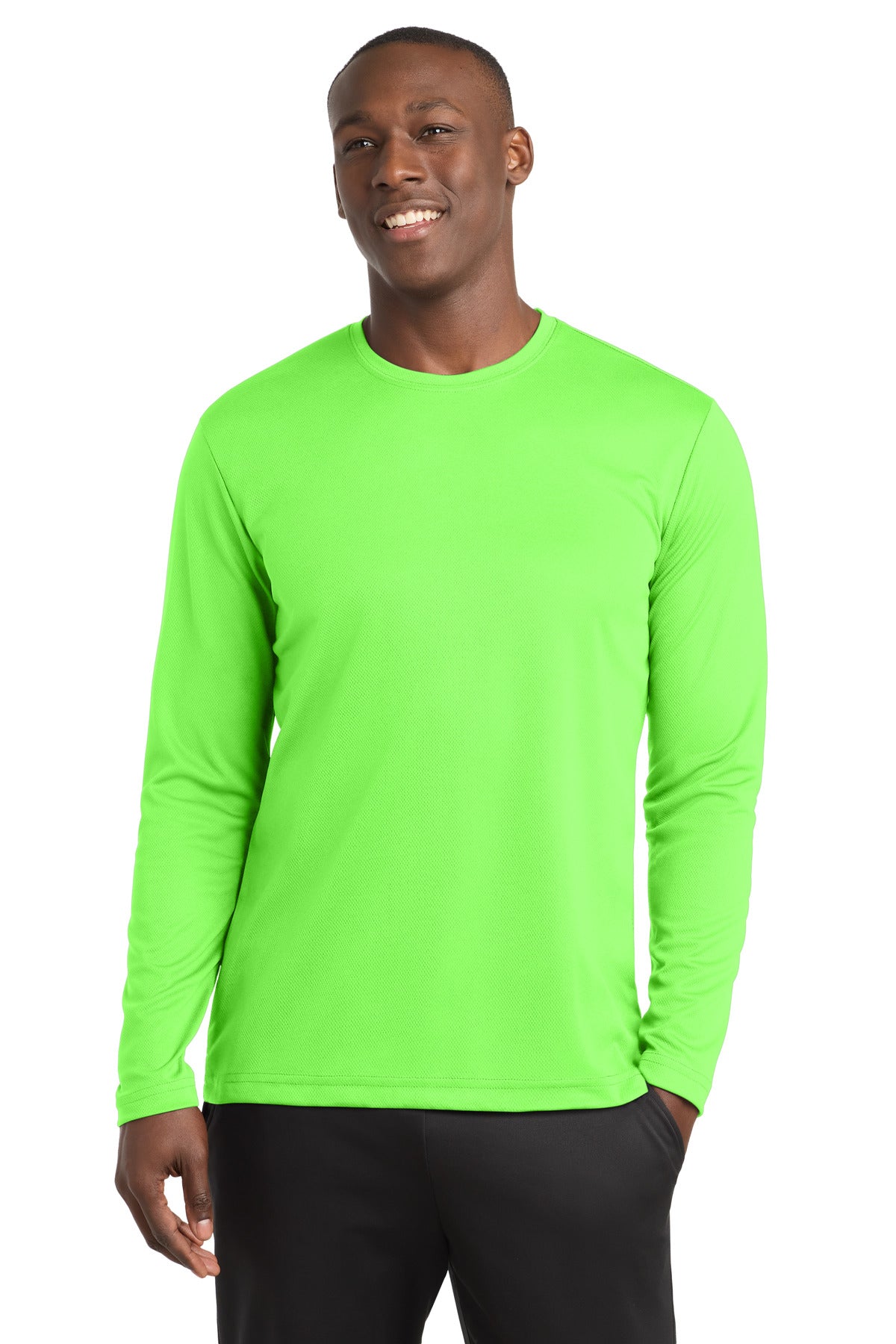 Sport-Tek PosiCharge RacerMesh Long Sleeve Tee. ST340LS - Neon Green