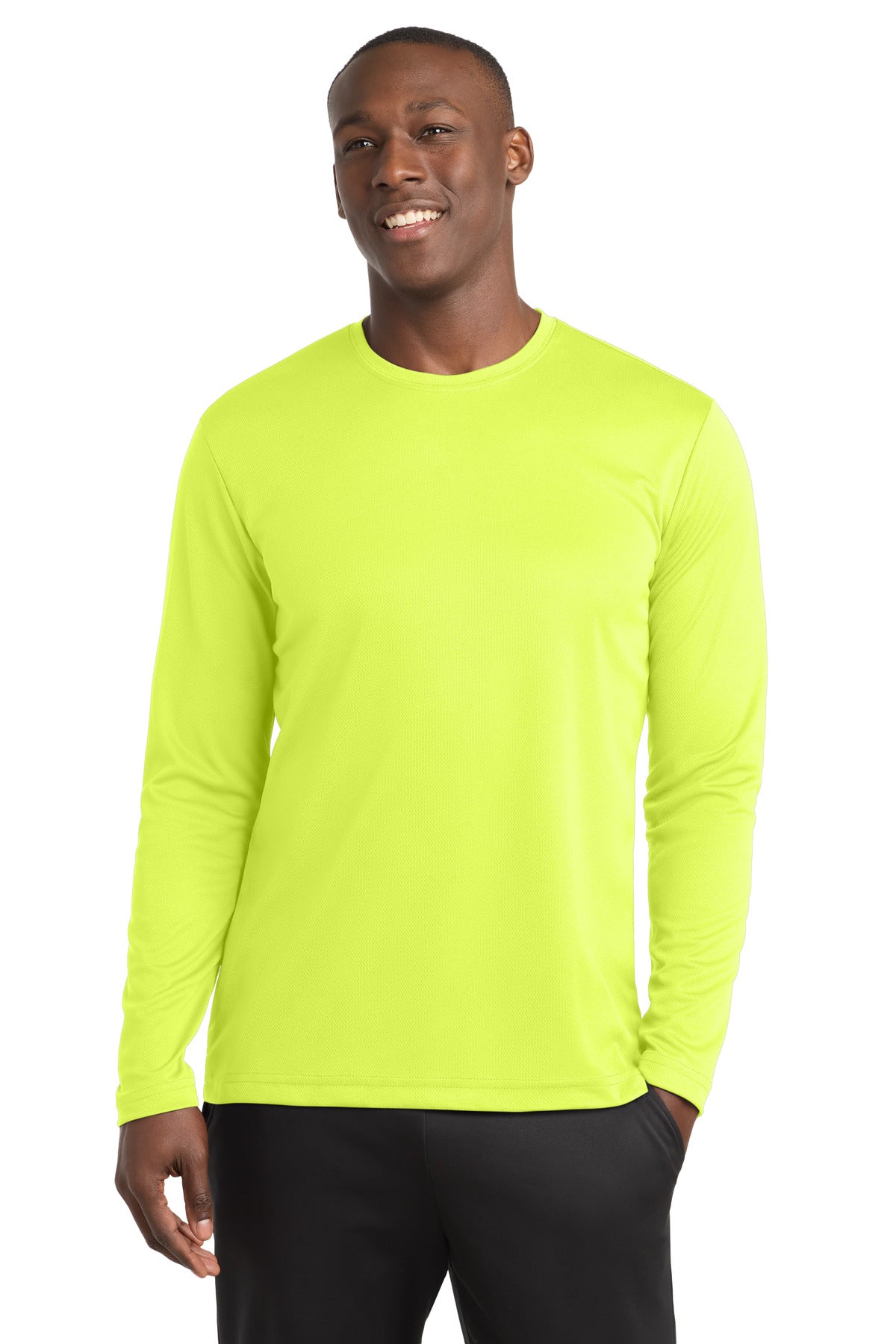 Sport-Tek PosiCharge RacerMesh Long Sleeve Tee. ST340LS - Neon Yellow