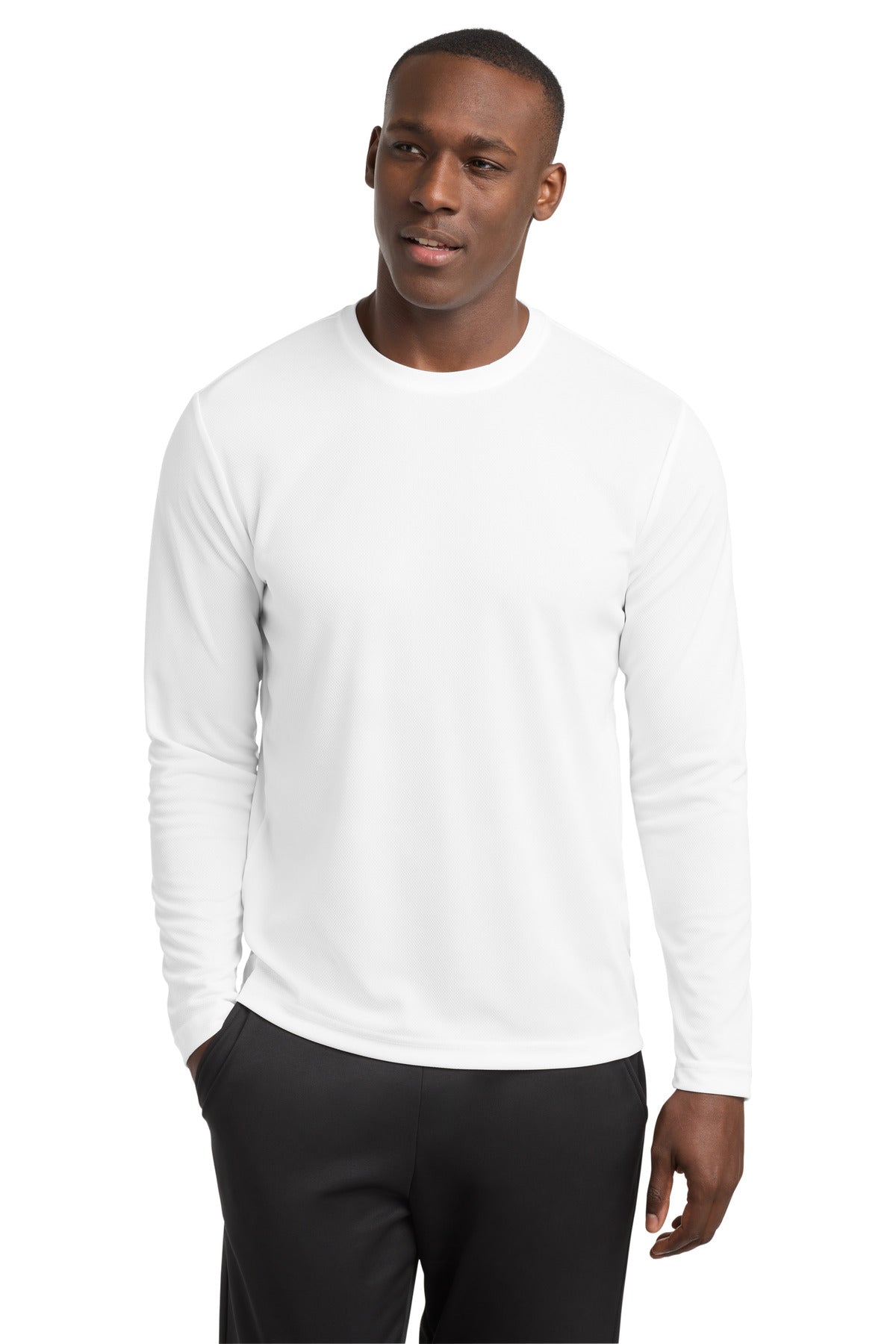 Sport-Tek PosiCharge RacerMesh Long Sleeve Tee. ST340LS - White