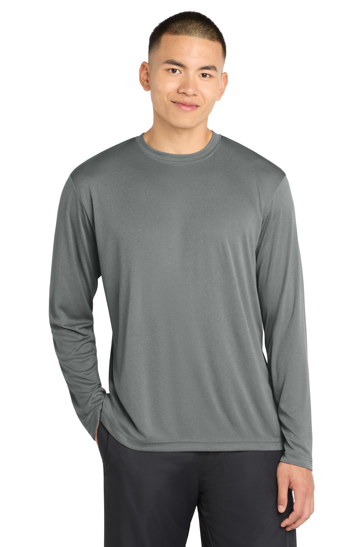 Sport-Tek Long Sleeve PosiCharge Competitor Tee. ST350LS - Iron Grey Heather
